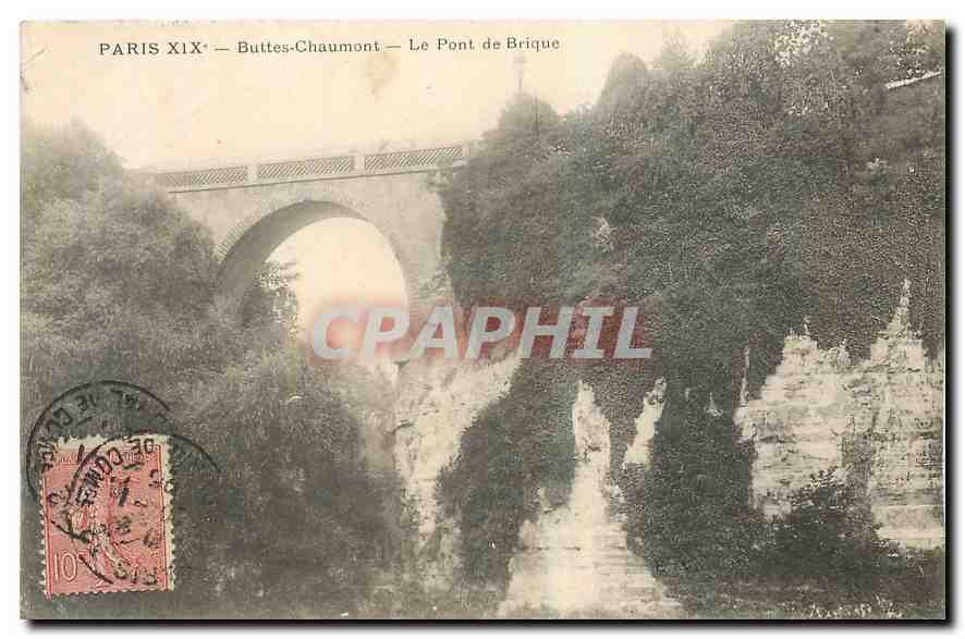 CPA Paris Buttes Chaumont Le Pont de Brique 