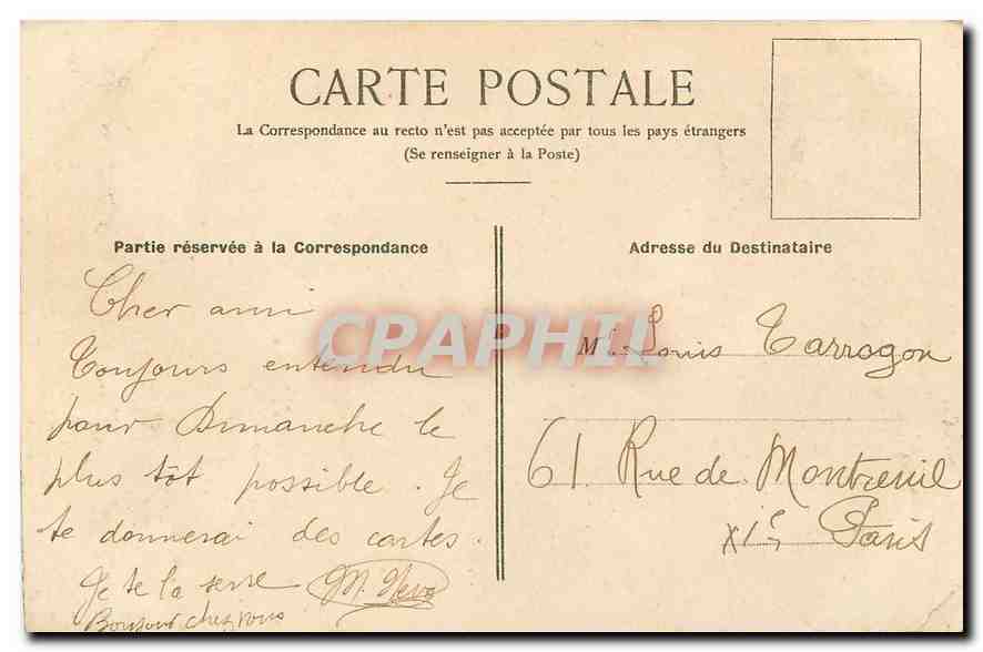 CPA Paris Buttes Chaumont Le Pont de Brique  — Rückseite