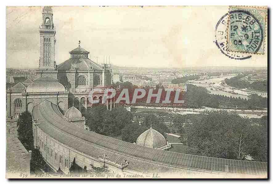 CPA Paris Panorama sur la Seine pris du Trocadero 