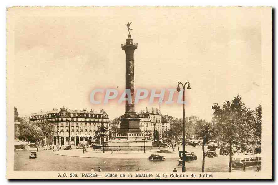 CPA Paris Place de la Bastille et la Colonne de Juillet 