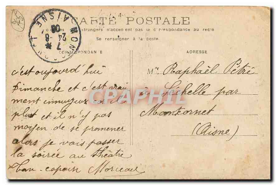 CPA Paris Avenue des Champs Elysees  — Rückseite