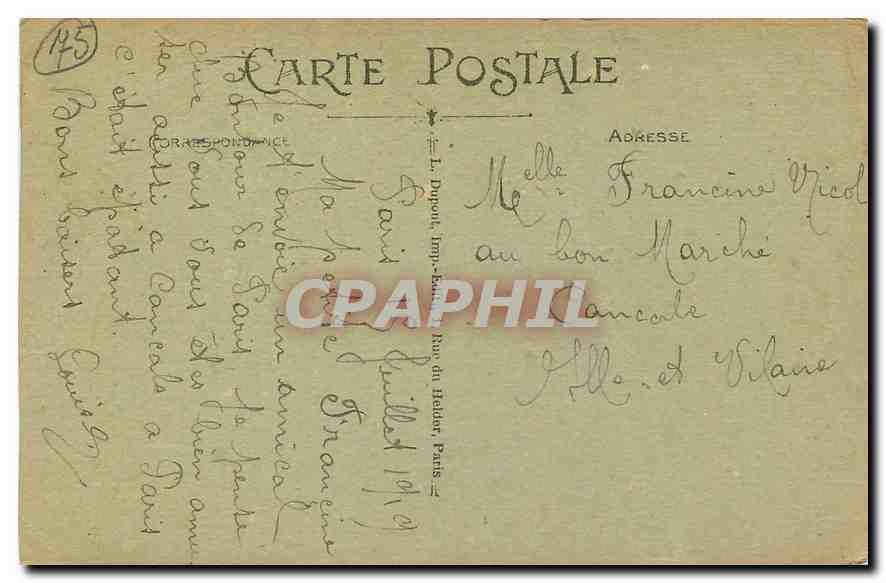 CPA Paris Le Grand Palais  — Rückseite