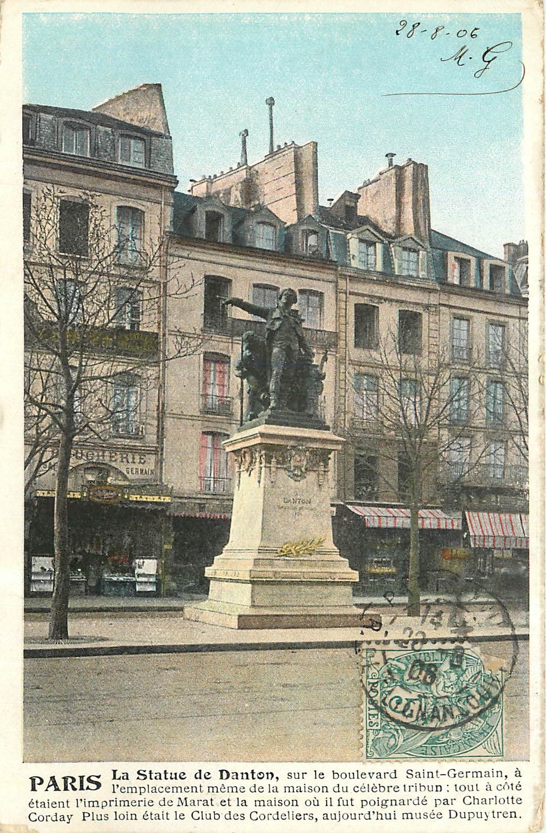 CPA Paris La Statue de Danton 