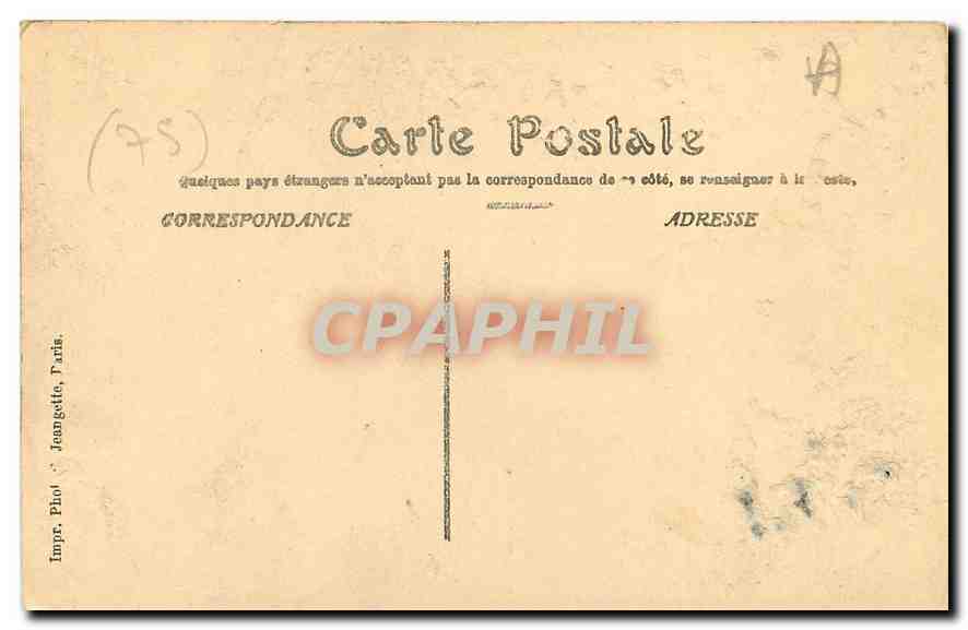 CPA Paris Palais de Justice et Ste Chapelle  — Verso