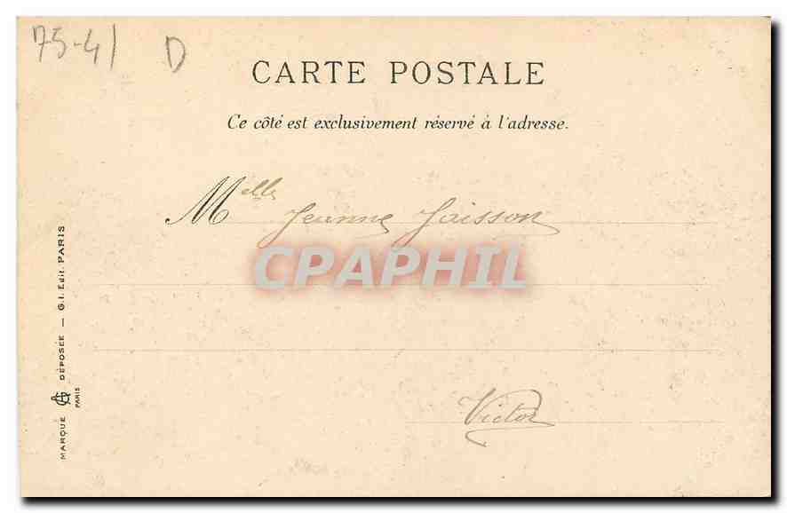CPA Paris l'Hotel de Ville  — Rückseite