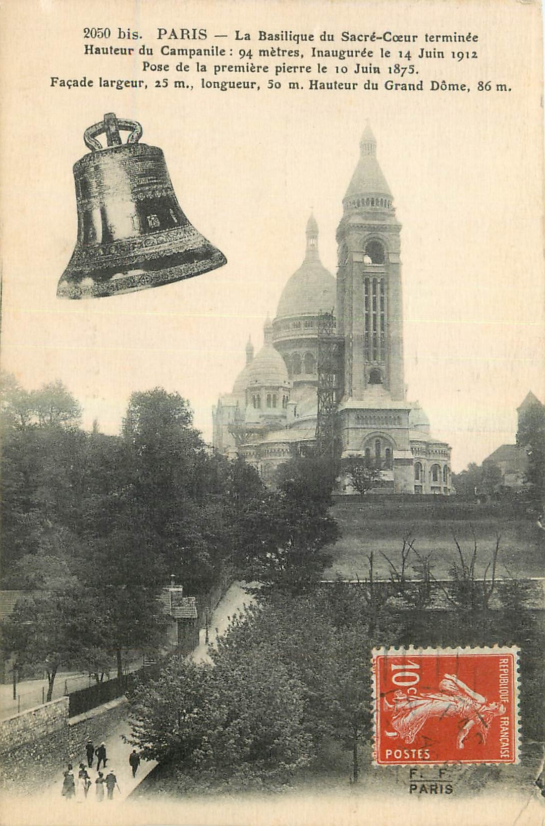 CPA Paris La Basilique du Sacre Coeur terminee Cloche