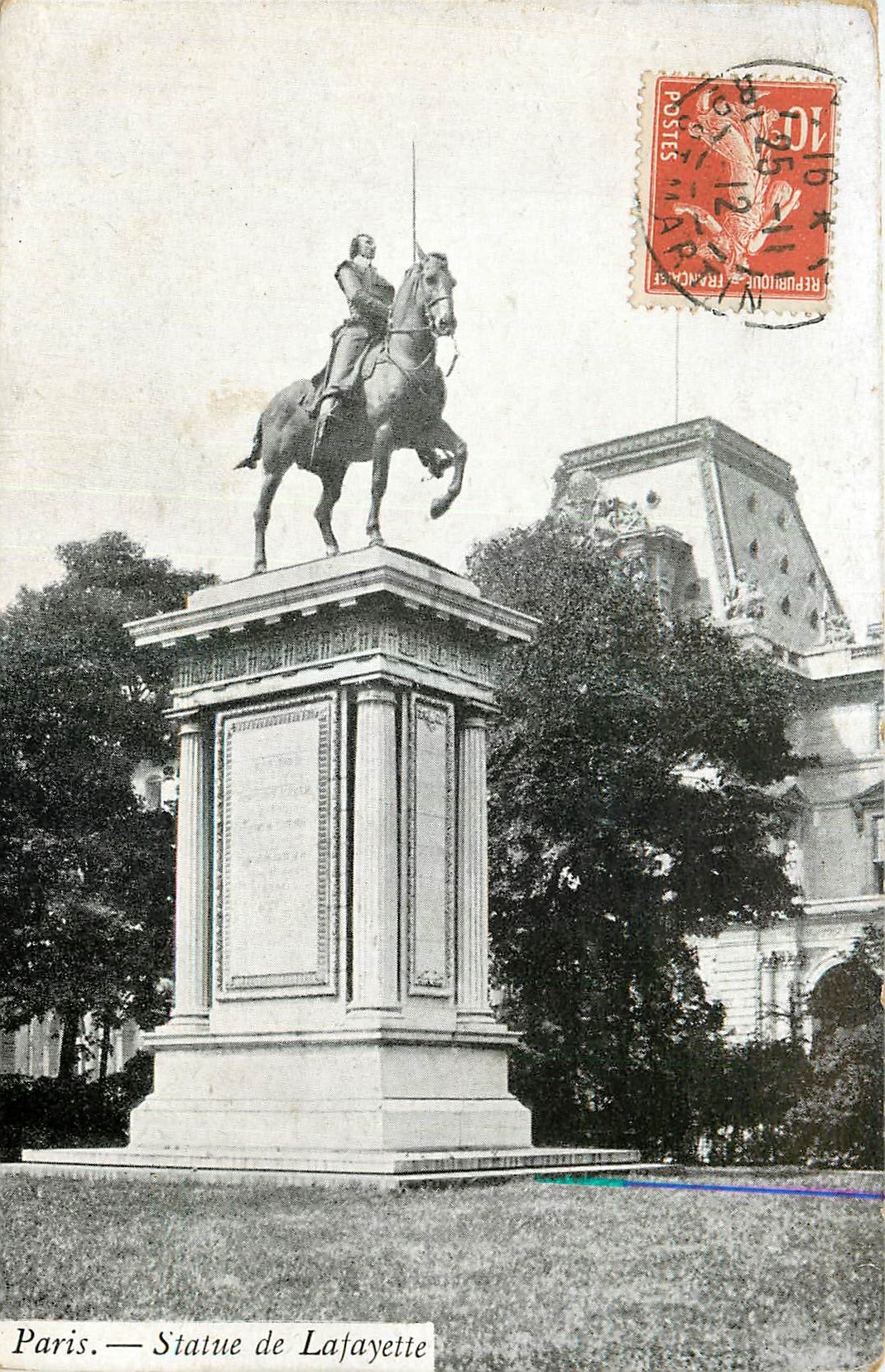 CPA Paris Statue de Lafayette 