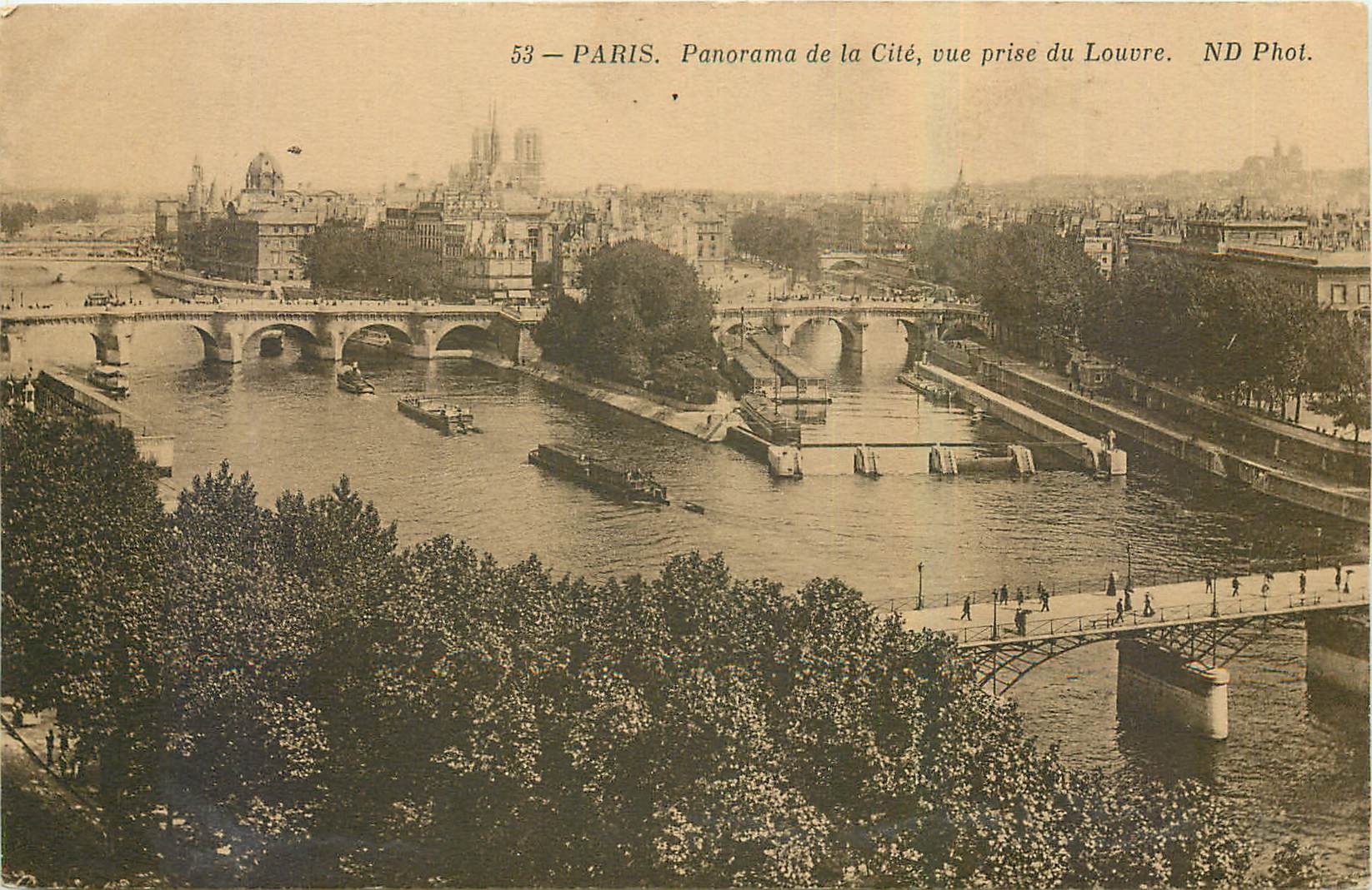 CPA Paris Panorama de la Cite vue prise du Louvre 