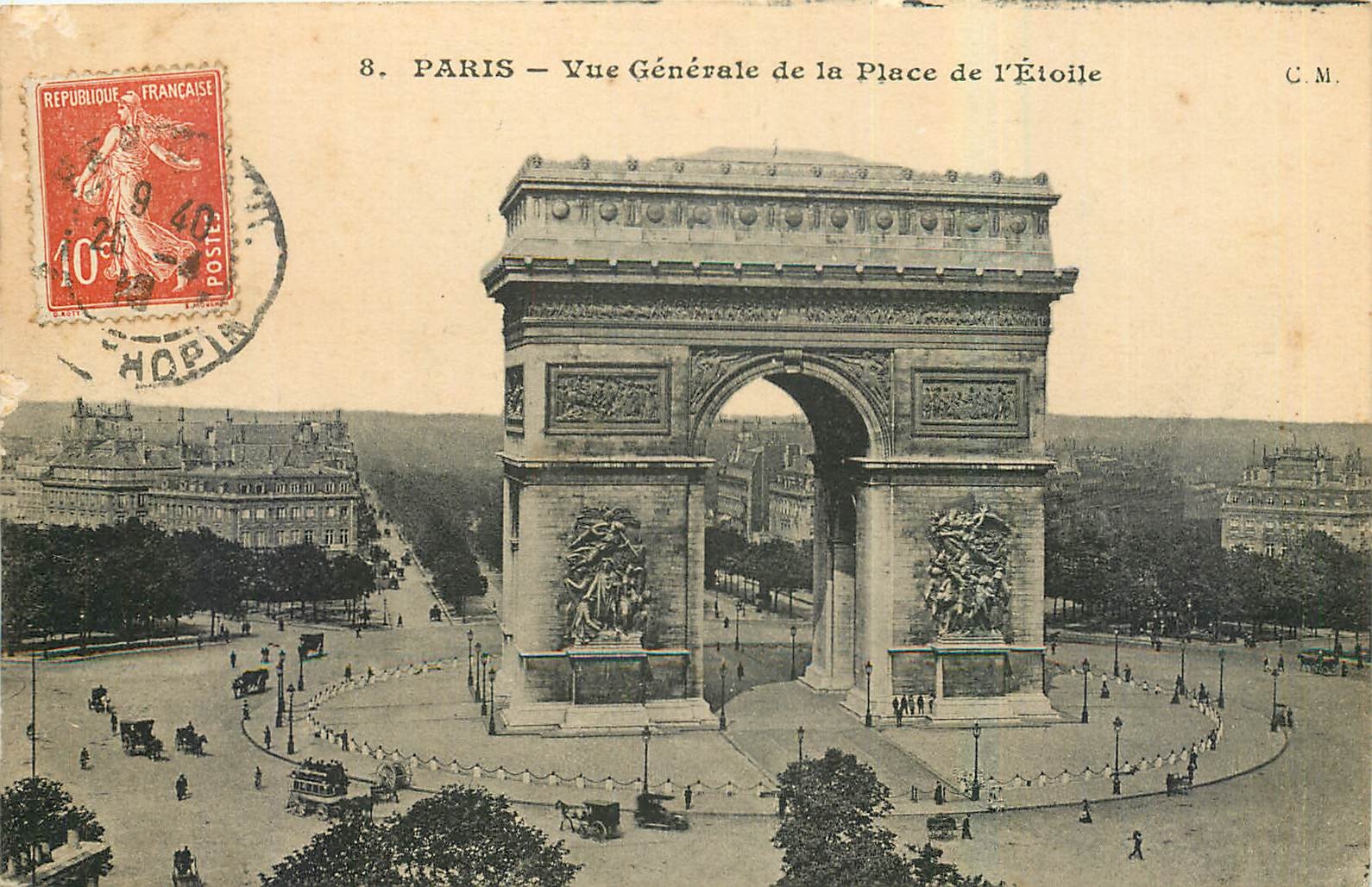 CPA Paris Vue Generale de la Place de l'Etoile 
