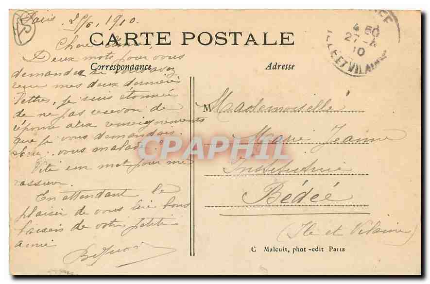 CPA Paris Vue Generale de la Place de l'Etoile  — Verso