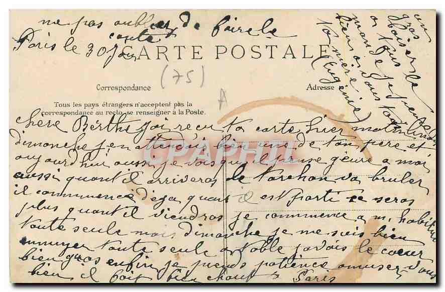 CPA Paris Hotel des Invalides Tombeau de Napoleon I  — Rückseite