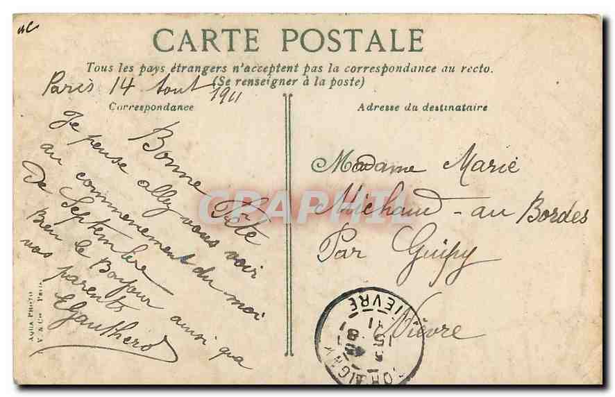CPA Paris Notre Dame  — Verso