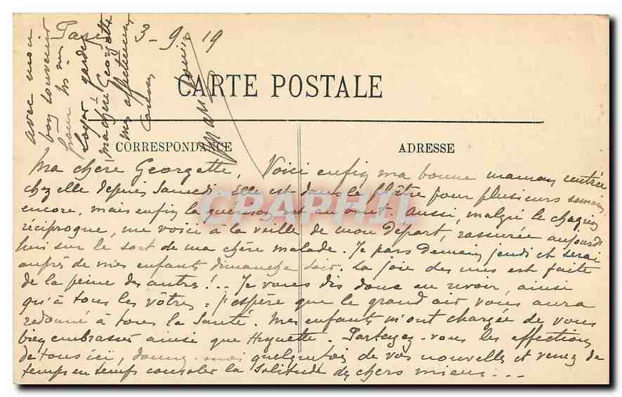 CPA Paris Le Pobt de la Concorde et la Chambre des Deputes  — Rückseite