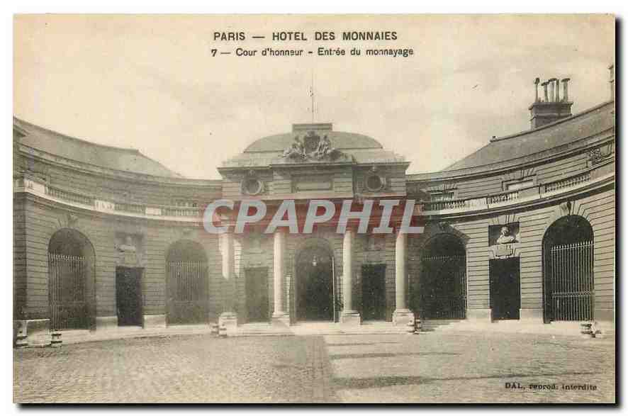 CPA Paris Hotel des Monnaies Cour d'honneur entree du monnayage 