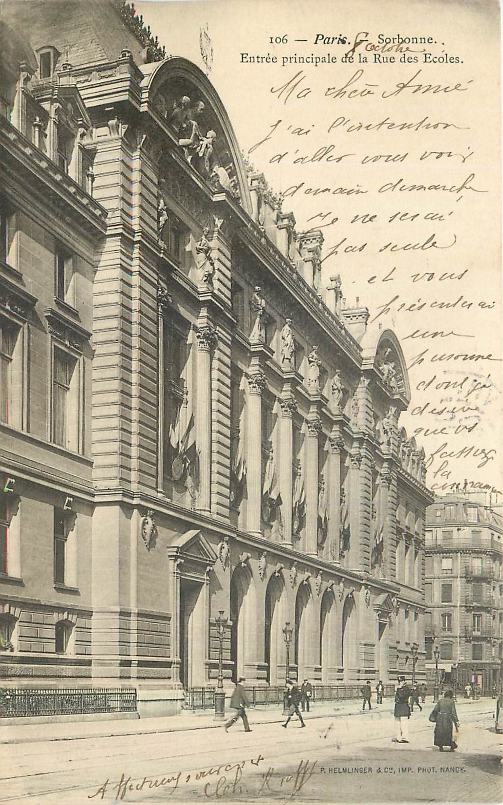 CPA Paris Sorbonne Entree principale de la Rue des Ecoles 