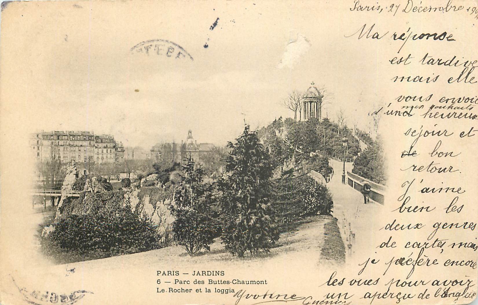CPA Paris Jardins Parc des Buttes Chaumont Le Rocher et la loggia 