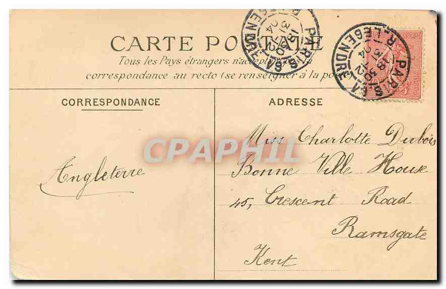 CPA Paris Jardins Parc des Buttes Chaumont Le Rocher et la loggia  — Rückseite