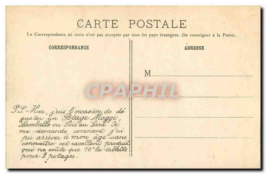 CPA Paris Le Jardin et le Palais des Tuileries  — Rückseite