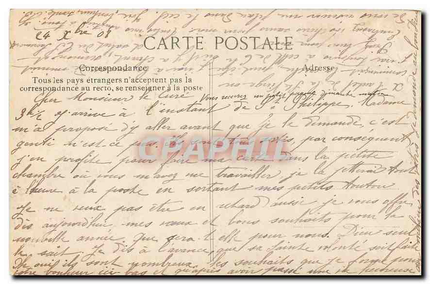 CPA Paris Bonne annee — Rückseite