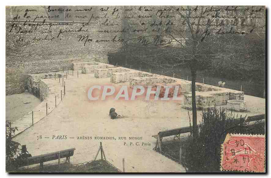 CPA Paris Arenes romaines rue monge 