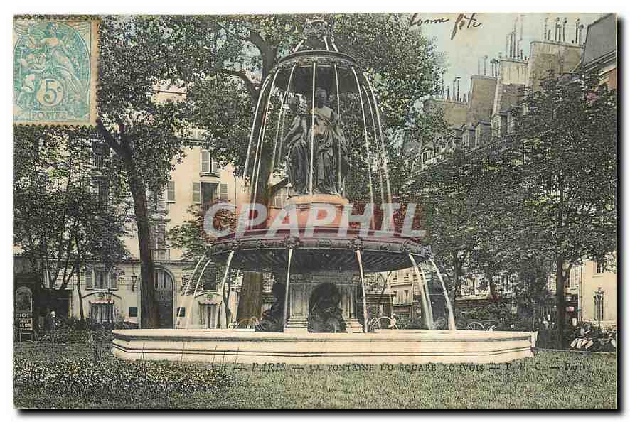 CPA Paris La Fontaine du Square Louvois 