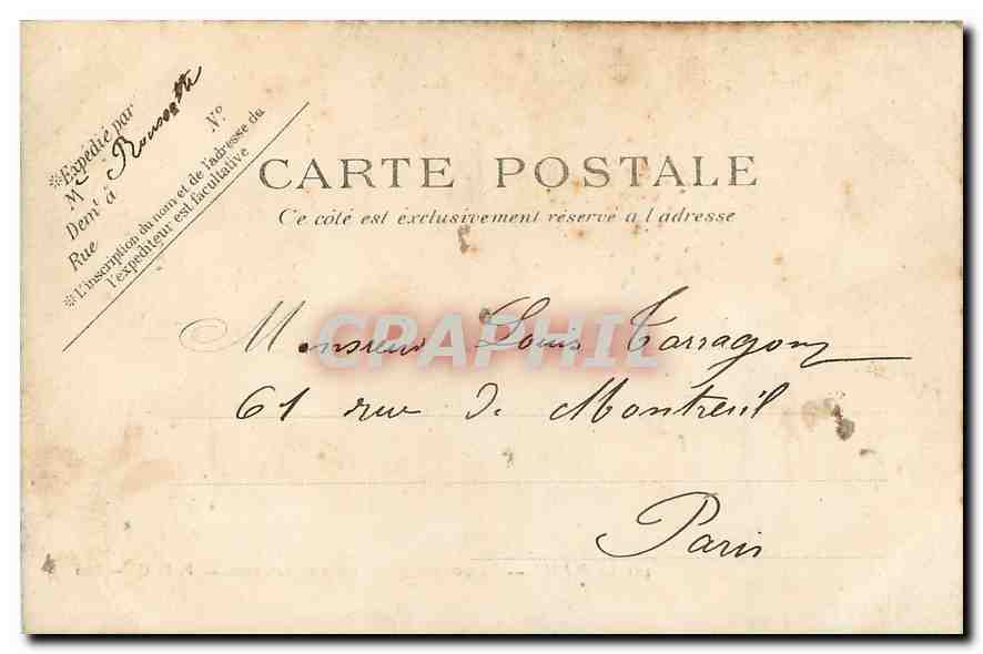 CPA Paris La Fontaine du Square Louvois  — Rückseite