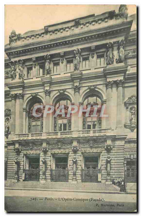 CPA Paris l'Opera Comique Facade 