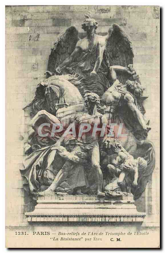 CPA Paris Bas relief de L'Arc de Triomphe de l'Etoile La Resistance 