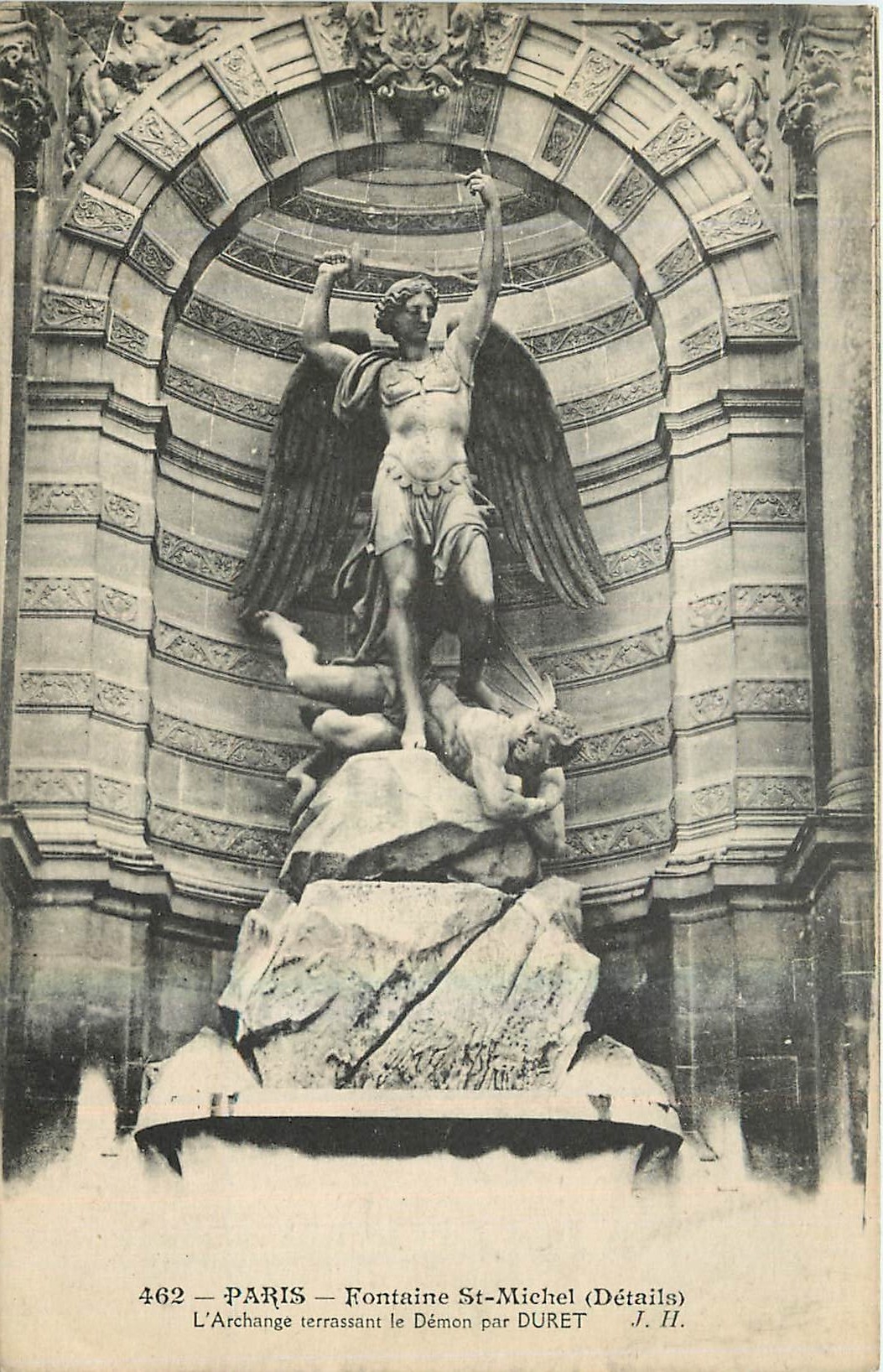 CPA Paris Fontaine St Michel Details 