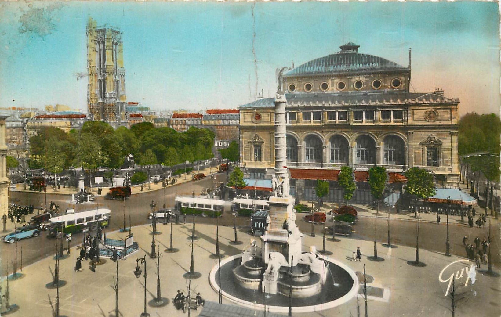 CPA Paris et ses Merveilles Place du Chatelet et tour Saint Jacques 