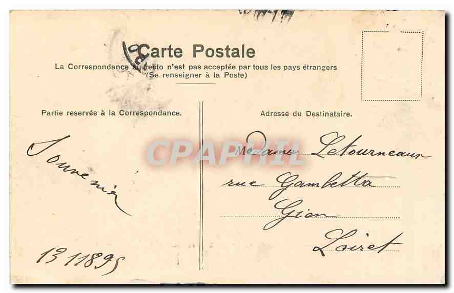 CPA Paris Carrousel et le monument de Gambetta  — Verso