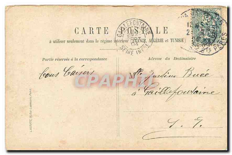 CPA Paris Rue Royale La Madeleine  — Verso