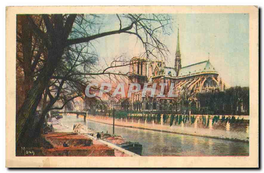 CPA Les Petits Tableaux de Paris Notre Dame vue prise du Pont de l'Archeveche 