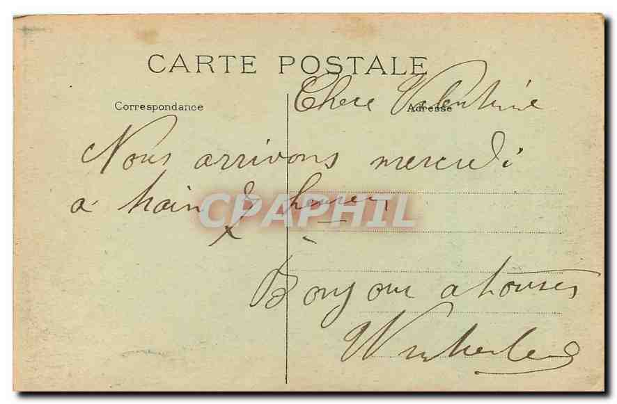 CPA Paris palais de Justice et Ste Chapelle  — Verso