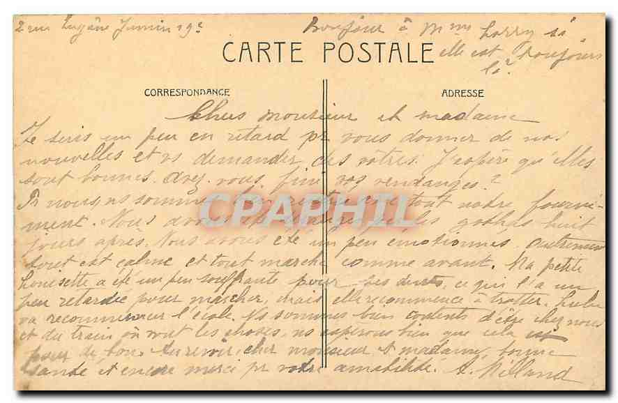 CPA L'Hotel de Ville  — Rückseite