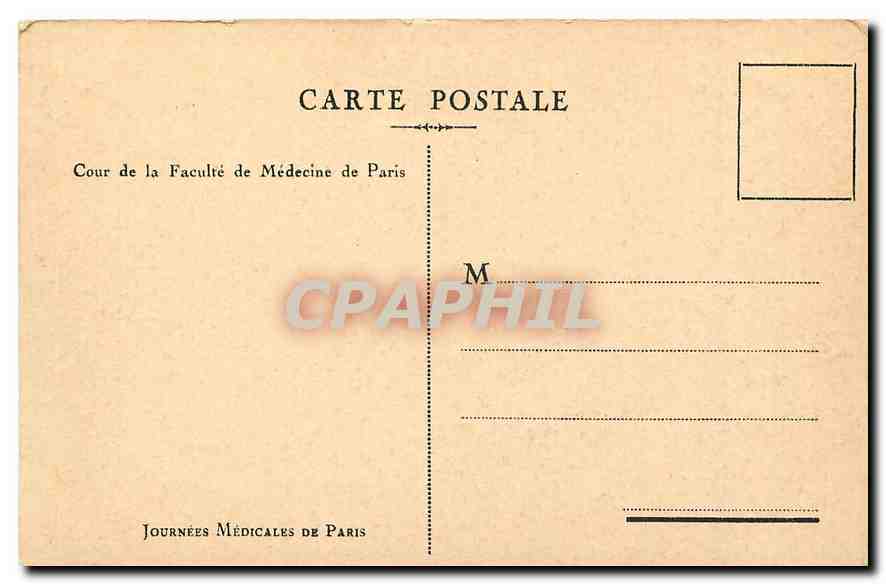 CPA Cour de la Faculte de Medecine de Paris  — Rückseite