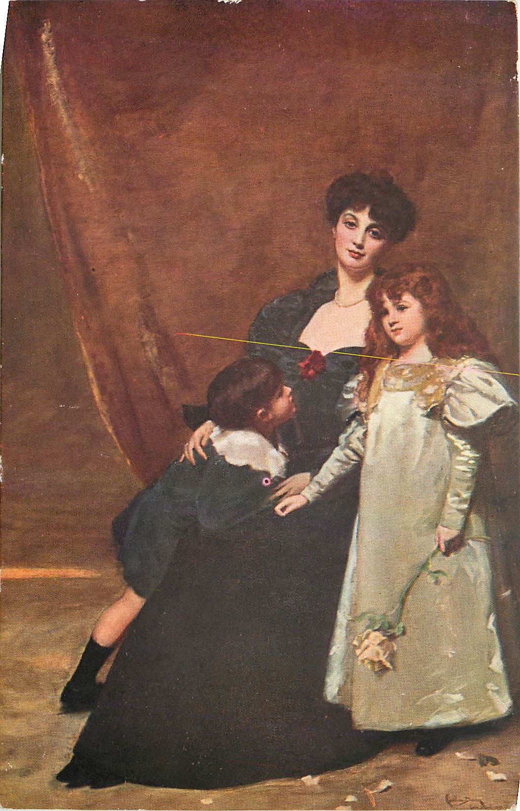 CPA Carolus Duran Portrait de Mme C E et de ses enfants 