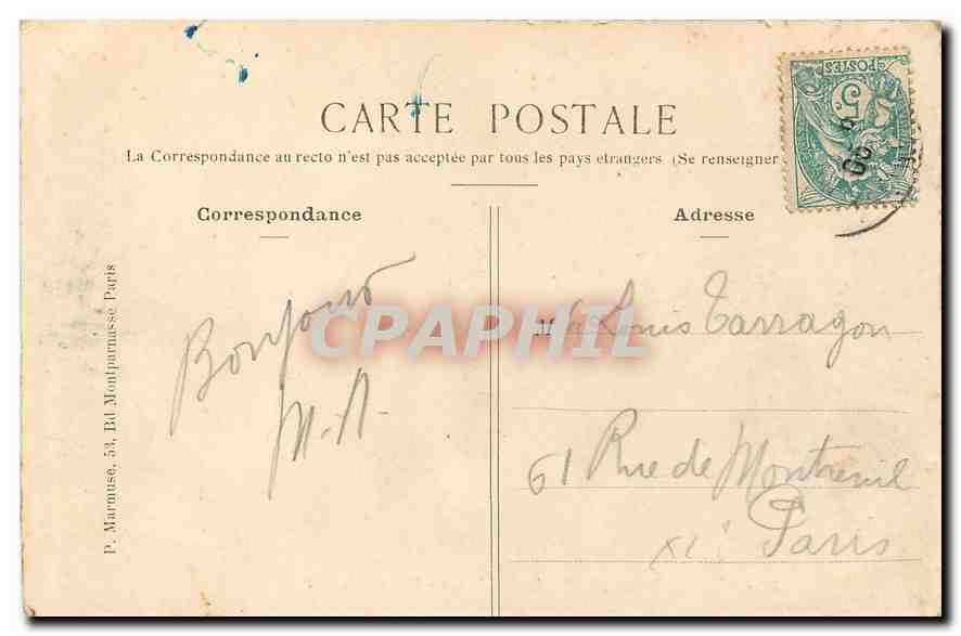 CPA Bois de Boulogne Lac St James Un coin du Lac  — Verso