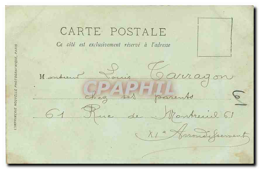 CPA Paris Bois de Boulogne Armenonville  — Rückseite