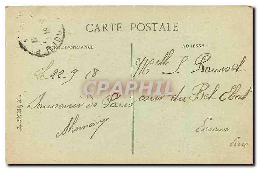 CPA Paris Notre Dame  — Verso