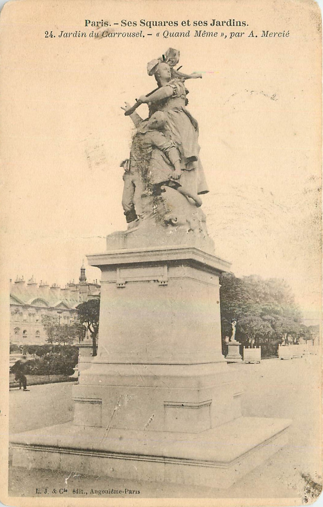 CPA Paris Ses Squares et ses Jardins Jardin du Carrousel Quand Meme par A Mercie 