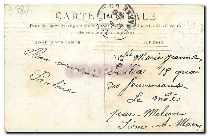 CPA Paris Boulevard de la Madeleine  — Verso