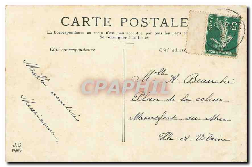 CPA Paris La Place de la Concorde  — Rückseite