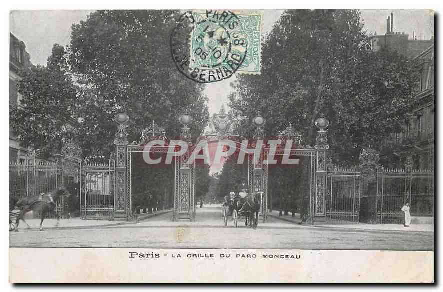 CPA Paris La Grille du Parc Monceau 
