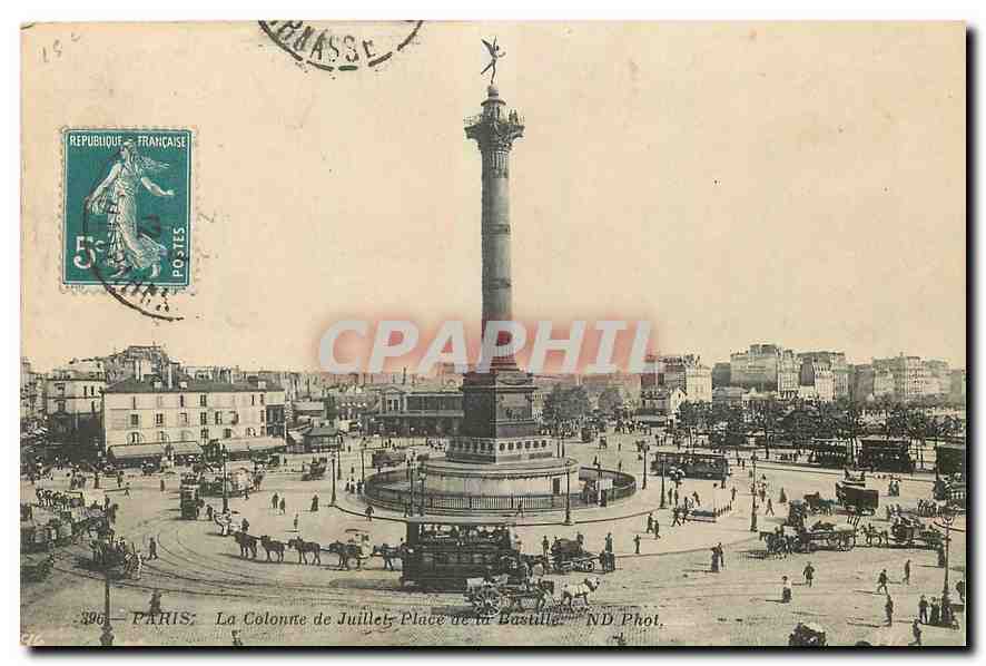 CPA Paris La Colonne de Juillet Place de la Bastille 