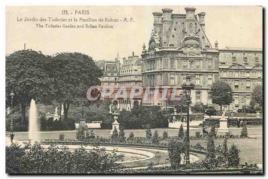 CPA Paris Le Jardin des Tuileries et le Pavillon de Rohan 