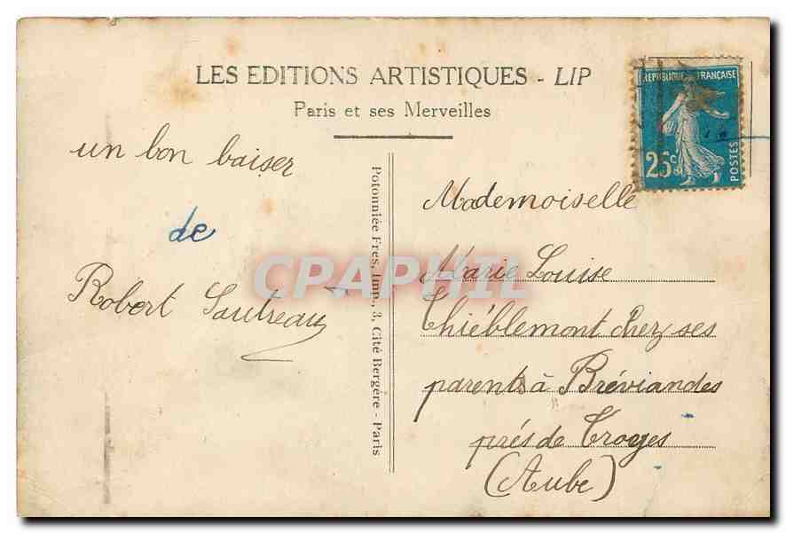 CPA Paris le Tombeau de Napoleon I aux Invalides  — Verso
