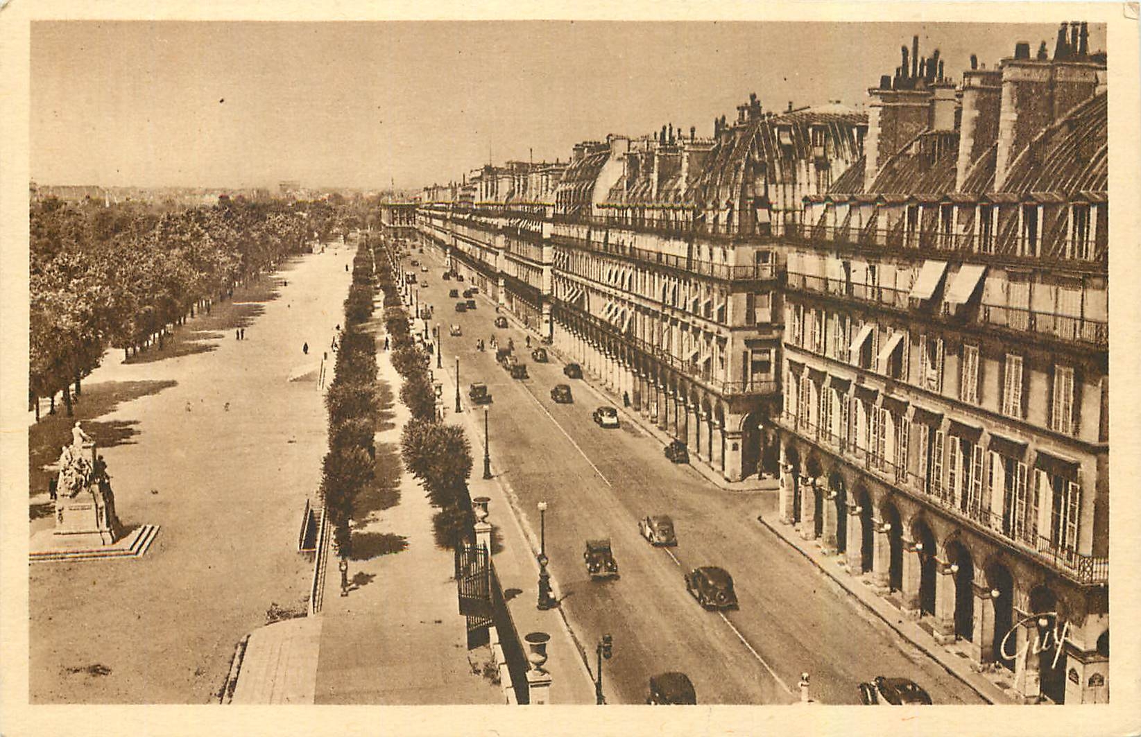 CPA Paris et ses Merveilles Rue de Rivoli et Jardin des Tuileries 