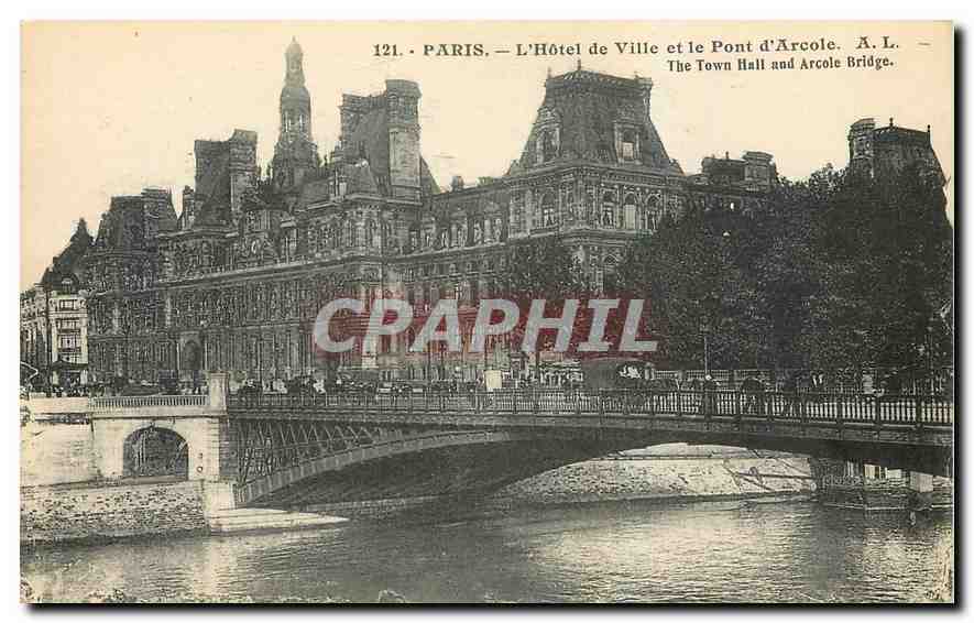 CPA Paris L'Hotel de Ville et le Pont d'Arcole 