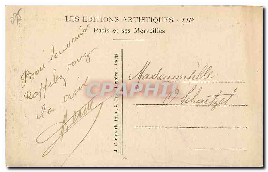 CPA Paris Le Trocadero et le Pont d'Iena  — Rückseite